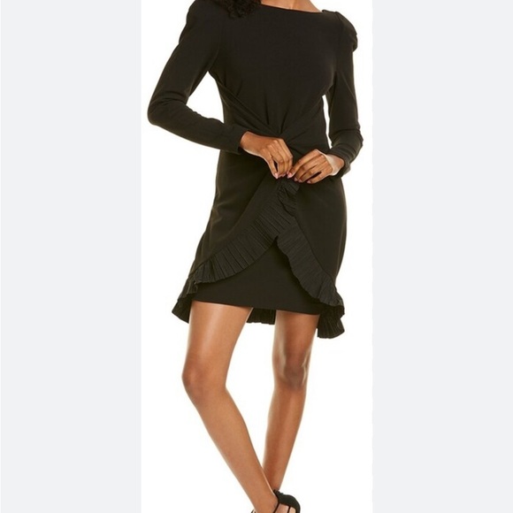 NWT One 33 Social Knot Front Long Sleeve Ruffle Hem Dress - Picture 1 of 10